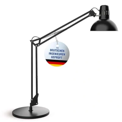 Abbildung von MAUL LED Schreibtischlampe MAULstudy Verstellbare Stehlampe mit Gelenkarm für Büro, Arbeitszimmer und Schreibtisch Elegante Bürolampe aus Metall Exklusive Leuchtmittel Schwarz