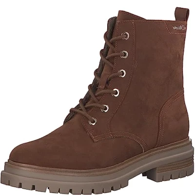 Abbildung von s.Oliver Damen Stiefeletten zum Schnüren Winter mit Reißverschluss Vegan Braun (Cognac), 37