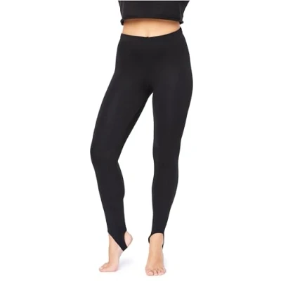 Abbildung von Bellivalini Damen Thermo Leggings Gefüttert mit Fußschlaufe für Winter Warme Apre Ski BLV50 321 (Schwarz, XXL)