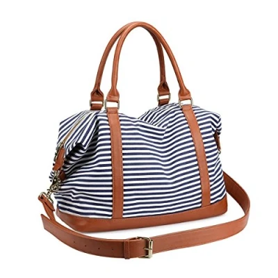Abbildung von LOSMILE Damen Reisetaschen Handgepäck Canvas Sporttasche Weekender Tasche Carry on Duffle Bag Frauen Schultertaschen Handtasche Umhängetasche Reisegepäck Reise Taschen (Blau)