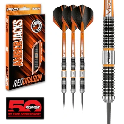 Abbildung von RED DRAGON Amberjack Series Steel Profi Dartpfeile Steeldarts Set mit Flights und Schäfte
