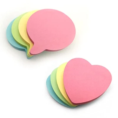 Abbildung von Post it Haftnotizen Pastell Herz &amp; Sprechblasen Starke Klebe To Do Liste Notizblöcke für Zuhause, Büro und Schule 8er Pack 76x76mm 100 Blatt je Block