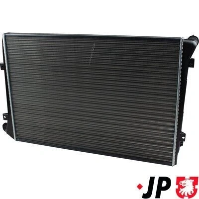Abbildung von JP GROUP 1114209100 Kühler, Motorkühlung Aluminium 650 439 32 VOLKSWAGEN: Golf 5, Touran I, Plus / Crossgolf, AUDI: A3 Sportback, Hatchback