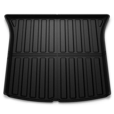 Abbildung von Spigen Tesla Model Y Hintere Kofferraummatte, Stoßfestes XPE Material zum Schutz der Innenfächer, wasserdichte Oberfläche Kofferraumwanne für Zubehör Carbon Edition