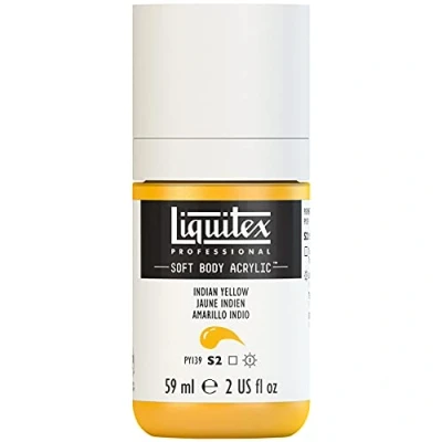 Abbildung von Liquitex 1959324 Professional Acrylfarbe Soft Body Künstlerfarbe in cremiger deckender Konsistenz, hohe Pigmentierung, lichtecht &amp; alterungsbeständig, 59ml Flasche Indisch Gelb