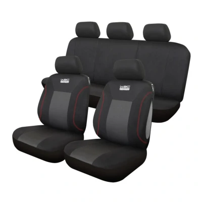 Abbildung von WRC 007590 Sitzschonbezug schwarz Mit Motiv Polyester vorne und hinten