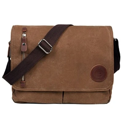 Abbildung von LOSMILE Umhängetasche, Vintage Canvas Schultertasche Herren. (Braun)