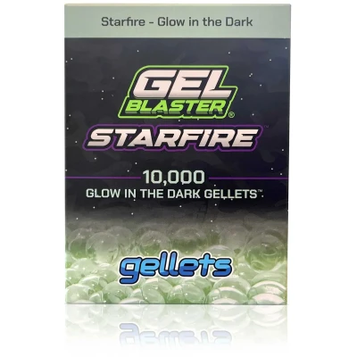 Abbildung von Gel Blaster Starfire 10.000 Gellets Offizielle Nachfüllmunition für Blasters Glow in The Dark UV aktivierte Leuchtspurgeschosse Erhöhte Sprengleistung &amp; Genauigkeit, 14+ Jahre