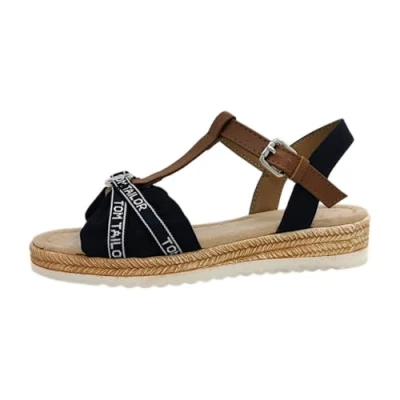 Abbildung von TOM TAILOR Riemchensandale, Plateau, Sandalette, Sommerschuh mit T Spange