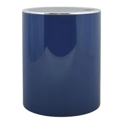 Abbildung von MSV Bad Serie ASPEN Design Kosmetikeimer Treteimer Schwingdeckeleimer Abfallbehälter mit Schwingdeckel 6 Liter (ØxH): ca. 18,5 x 26 cm Pastell Dunkelblau