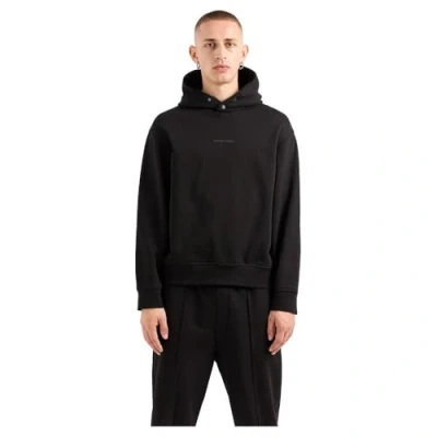 Abbildung von Armani Exchange Herren Small Front and Back Cotton French Terry Hooded Sweatshirt, Schwarz, L EU