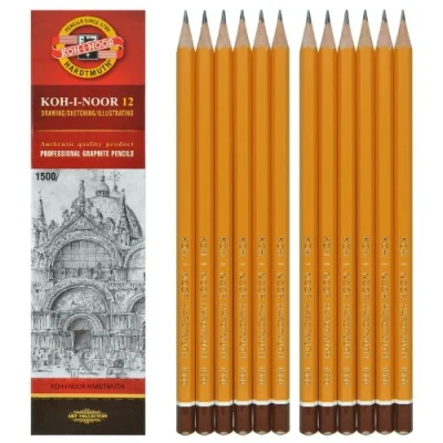 Abbildung von 12 Stück KOH I NOOR Bleistifte Härte 4B Graphitstifte Set