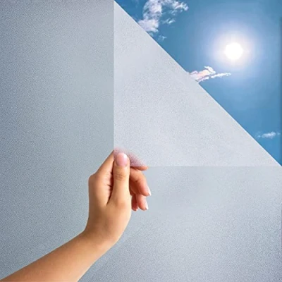 Abbildung von MARAPON ® Statische Fensterfolie selbsthaftend Blickdicht [30x200 cm] inkl. eBook mit Profitipps Sichtschutzfolie Fenster Anti UV Milchglasfolie Milchfolie