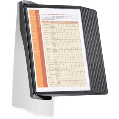 Abbildung von Durable Wand Sichttafelsystem Sherpa Style Wall, mit 10 Sichttafeln A4, schwarz, 585401