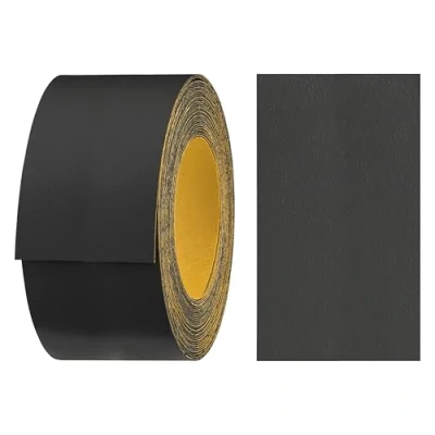 Abbildung von haggiy Melaminkanten Band selbstklebend 40mm x 5m I Kantenband Möbelkantenband Sicherer Halt ohne Bügeln Kantenumleimer Furnier für Regalbretter/Holzplatten (Anthrazit)