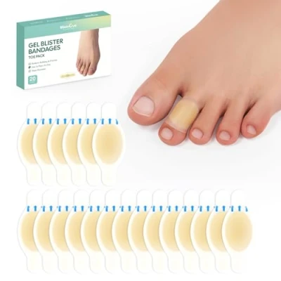 Abbildung von 20 Pieces Blister Plasters for Feet Welnove Invisible Hydrocolloid Gel Bandages Cushion Pad Fingers, Toes (Toe Pack)