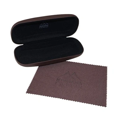 Abbildung von Montana Eyewear Brillenetui Testsieger Etui Gummiertes mit Klappverschluss/Korrekturbrillen/Lesebrillen/Hartschale (Braun, 2er Pack hoch)