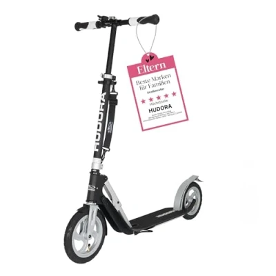 Abbildung von HUDORA BigWheel Air 230 Scooter Tretroller mit/ohne Handbremse Stabiler Aluminium Roller mit Luftbereifung Höhenverstellbarer Cityroller für bis zu 120kg