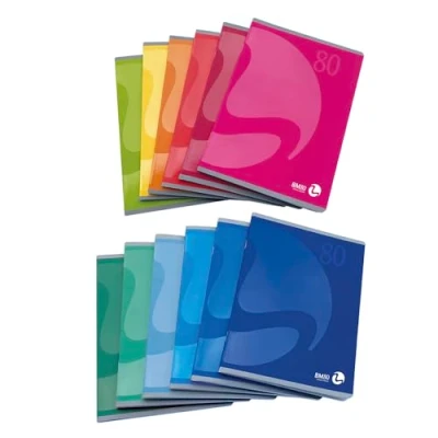Abbildung von BM BeMore Color 80, 0110599, Notizbuch A5, Lineatur 1R, liniert ohne Rand, Papier 80 g/qm, farblich sortiert, Packung mit 12 Stück