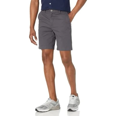 Abbildung von Amazon Essentials Herren Chinoshorts, 23 cm, Schlanker Schnitt, Grau, 29W
