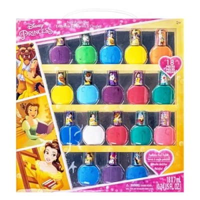 Abbildung von Disney Princess Kinder Nagellack Set (18 teilig) Ungiftig und entfernbarer Geburtstagsgeschenke für Mädchen ab 3 Jahren von Townley Girl