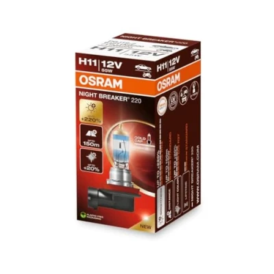 Abbildung von OSRAM NIGHT BREAKER 220, H11, +220% mehr Helligkeit, Halogen Scheinwerferlampe, 64211NB220, Faltschachtel (1 Lampe)
