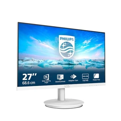 Abbildung von PHILIPS 271V8AW 27 Zoll Full HD Monitor, eingeb. Lautsprecher, Flimmerfrei (1920x1080, 75 Hz, VGA, HDMI) Weiss