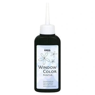 Abbildung von KREUL 42774 Window Color Konturenfarbe, schwarz 80 ml, zur besseren Abgrenzung von Motiven, für glatte Oberflächen wie Glas, Spiegel und Fliesen