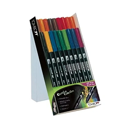 Abbildung von Tombow ABT 18C 1 Fasermaler Dual Brush Pen mit zwei Spitzen, 18 er Set, primärfarben