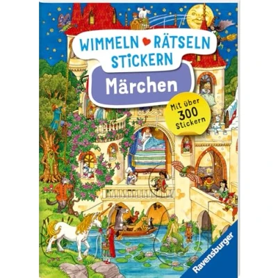 Abbildung von Ravensburger Wimmeln, Rätseln, Stickern: Märchen Stickerbuch ab 4 Jahren, 13 Wimmelbilder, über 300 Sticker,