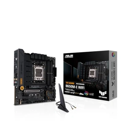 Abbildung von ASUS TUF Gaming B650M E WiFi Mainboard Sockel AMD AM5 (Ryzen 7000, mATX, PCIe 5.0, DDR5 Speicher, 2,5 Gb Ethernet, USB 3.2 Gen 2x2 Typ C, WiFi6, Aura Sync)