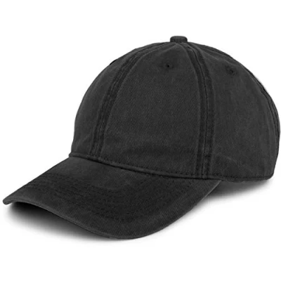 Abbildung von styleBREAKER Unisex Baseball Cap Vintage Look verstellbar 6 Panel Cappy in Washed Optik mit gebogenem Schirm Baumwolle Retro Damen und Herren, Farbe:Schwarz