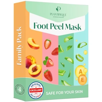 Abbildung von Plantifique Fußmaske Hornhaut Socken Fussmaske 4 Paar Hornhautentferner Extreme entfernen fuß Foot Peel Mask Fußpeeling Anti