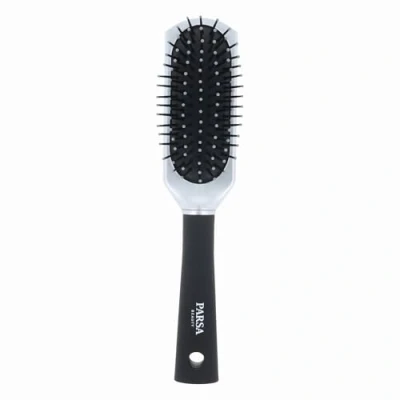 Abbildung von PARSA Beauty Trend Line Haarbürste lang/schmal (Silber) Kunststoffpins für alle Haartypen Ergonomisch, Praktisch, ohne Ziepen, Massageeffekt Ideal tägliches Haarstyling 23 x 4,6 3,4 cm
