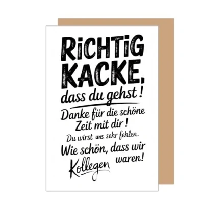 Abbildung von Edition Seidel Premium Glückwunschkarte zum Abschied mit Umschlag. Abschiedskarte Spruch Grußkarte Karte Ruhestand Jobwechsel Mann Frau Kollege Kollegin Freunde (AS152 SW025)