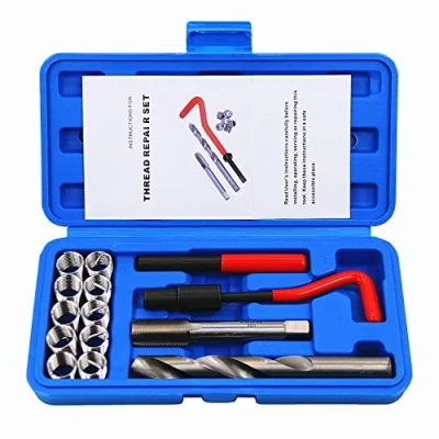Abbildung von BestsQ 14 Stück Gewindereparatursatz Bohrer Helicoil Repair Kit Kompatibel Handwerkzeug Set für Auto Reparatur Größe:M14x1.5