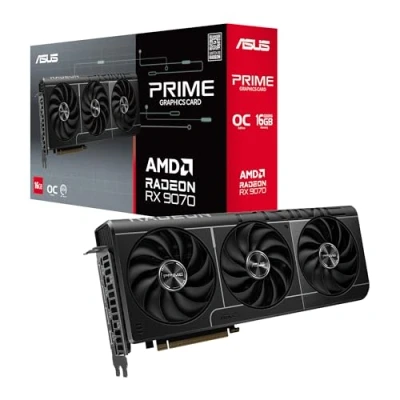 Abbildung von ASUS PRIME Radeon RX 9070 OC Edition 16GB GDDR6 Gaming Grafikkarte (AMD RX9070, PCIe 5.0, 1x HDMI 2.1b, 3X DisplayPort 2.1a, 2.5 Slot Design, RX9070 O16G)