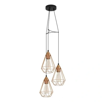Abbildung von Eglo 94196 Hängeleuchte TARBES E27 3X40W Stahl schwarz, kupferfarben H:110 Ø31cm dimmbar
