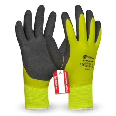 Abbildung von Gebol Winter Extreme Wasserfester Arbeitshandschuh Hohe Griffsicherheit Nahtloser Winterhandschuh Warmes Innenfutter Herren Größe XL (Gr 10) Grün Schwarz 1 Paar