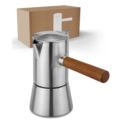 Abbildung von LAMBDA COFFEE® Espressokocher Induktion geeignet 200ml Edelstahl 3 4 Tassen I Outdoor Mokkakanne Espresso Maker Kaffeebereiter