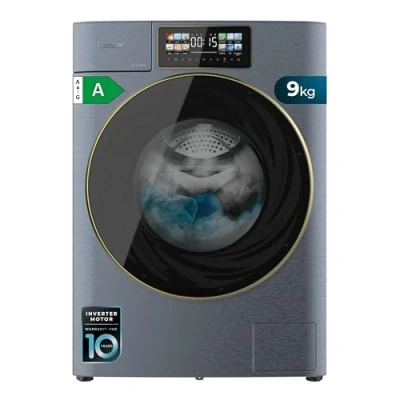 Abbildung von Cecotec Waschmaschine 9 kg Frontlader Autodosis Bolero DressCode 9950 Autodose Inverter 3D Ice Blue A. Blau Finish, 1400 U/min, Core Matrix Screen, XXL Tür, Innenbeleuchtung