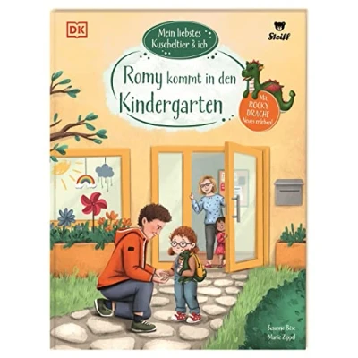Abbildung von Mein liebstes Kuscheltier &amp; ich. Romy kommt in den Kindergarten: mit Rocky Drache Neues erleben! Mutmach Geschichten Für Kindergartenkinder Kooperation Steiff. Kinder ab 3 Jahren