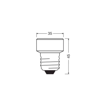 Abbildung von Osram LED Star Flat mit 3.5 W (wie 28W), 300lm/4000K, kaltweiß 840, frosted, Kunststoff in Schwarz, E27 Schraubgewinde, nicht dimmbar, 35 mm Durchmesser, 1er Pack