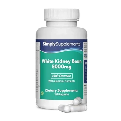 Abbildung von Weißer Kidneybohnenextrakt 5000mg 120 Kapseln Geeignet für Veganer Versorgung von 40 Tagen SimplySupplements