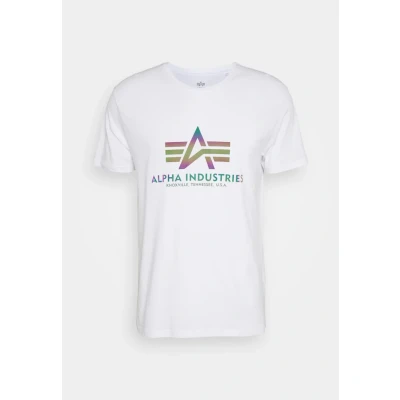Abbildung von Alpha Industries Herren Basic T Rainbow Ref Shirt, White, L