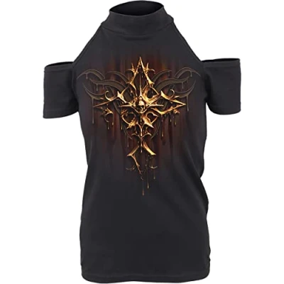 Abbildung von Spiral Damen F764 Tops Short Sleeve T Shirt, Black, L