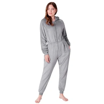 Abbildung von CityComfort Jumpsuit Damen Kuschelig Fleece Einteiler Schlafanzug Onesie S XL (Schiefergrau, M)