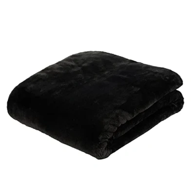 Abbildung von Gözze Premium Cashmere Feeling Wohn und Kuscheldecke, 500 g/m², 130 x 170 cm Schwarz