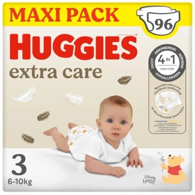 Abbildung von Huggies Extra Care Windeln, Größe 3 (4 9 kg), Packung mit 96 Stück