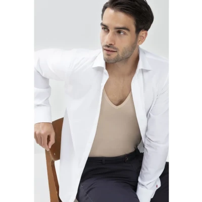 Abbildung von mey DAS Drunterhemd Unterhemd/shirt, Herren, Größe: 54, Beige